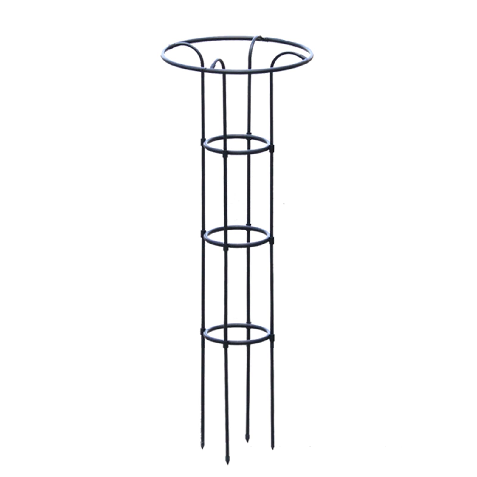 Obélisque de jardin noir pour plantes grimpantes, support de plantes grimpantes de 121,9 cm de haut, support de plantes pour vigne et fleurs, support décoratif pour plantes extérieures, structure en