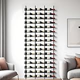 amhricho Estante De Vino Montado En La Pared, 16 Filas De Bastidores De Botellas De Vino（48-80 Botella） (3 Column)