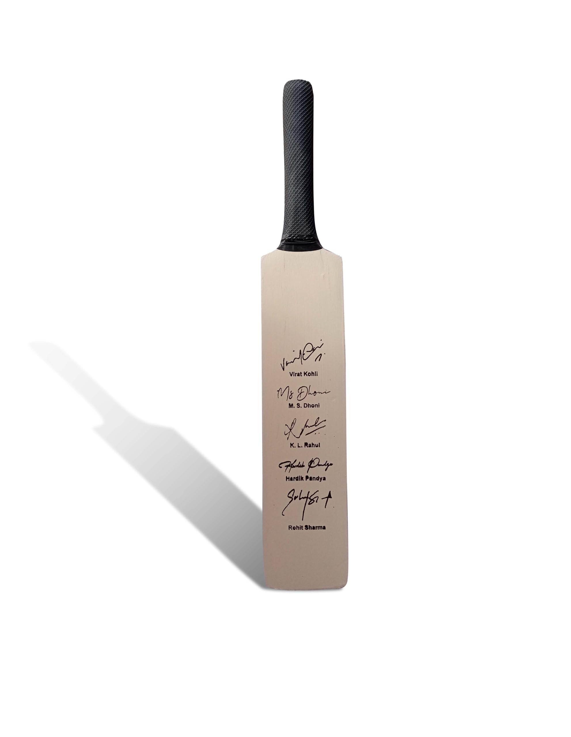 Miniature Cricket Bat with Printed Indian Cricketer Autographs, White with Blue Handle, 12 Inches,for Display Grade, Gift Item