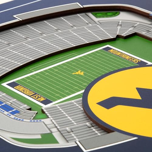 YouTheFan Officially-licensed NCAA West Virginia Mountaineers Stadium Series 3D Wall Art - multi-layer team stadium replica, detailed sports fan gift, indoor decor by YouTheFan - Image 4