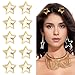 WLLHYF 10 Pieces Metal Star Snap Hair Clips Silver Cute Small Hair Barrettes Non-slip Hollow Out Stars Hairclips for Kids Girls Women Hairpin Lovely Star Headpieces Hair Accessories (Gold)