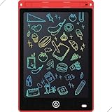 Tablet Infantil LCD Lousa Mágica Escrita Colorida Para Desenho e Estudo Educativo 12 Polegadas (Vermelho)