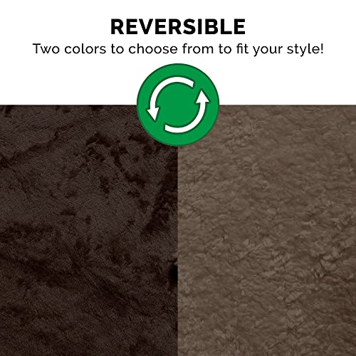 Image of Furhaven Waterproof & Self-Warming Throw Blanket for Dogs & Indoor Cats, Washable & Reflects Body Heat - Soft-Edged Terry & Sherpa Dog Blanket - Espresso, Medium (Pack of 7)