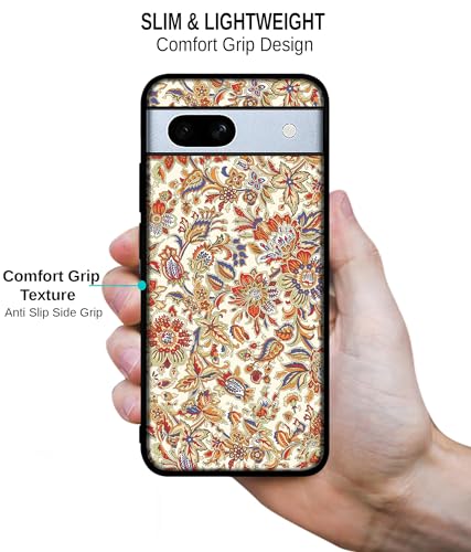 Image of Floral Design Premium 2D Printed Metal Back Case Cover for Google Pixel 7A 5G, Multi Colour