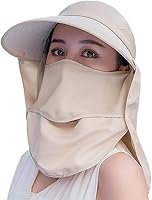 Vista 5 de Moda al aire libre UPF 50+ protección solar UV impermeable de secado rápido transpirable cara cuello solapa cubierta plegable sombrero de sol