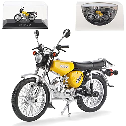 Ixo Simson S 51 Raps Gelb 1980-1990 DDR Mokick Moped 1/24 Atlas Modell...