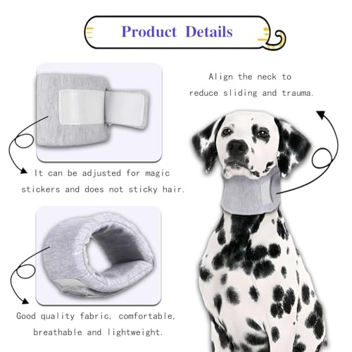 Image of Cat Cone Collar for Pet with Spinal IVDD Issues After Surgery Recovery, Adjustable Cat Neck Brace Elizabethan Collar, Neck Cervical Cone to Stop Licking for Small Medium Dog Puppy Kitten (Grey, S)