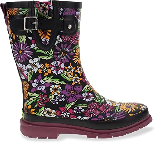 Western Chief Women's Waterproof Mid Rain Boot, Retro Daisy, 6 | Image 5