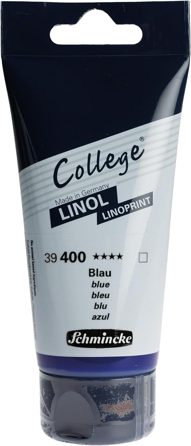 Schmincke - College® Linogravure, set d'impression linogravure avec 5 tubes en 75 ml, 84 001 097, encres d'impression linogravure pour artistes en qualité d'étude, encre d'impression linogravure à faible odeur, impression régulière.