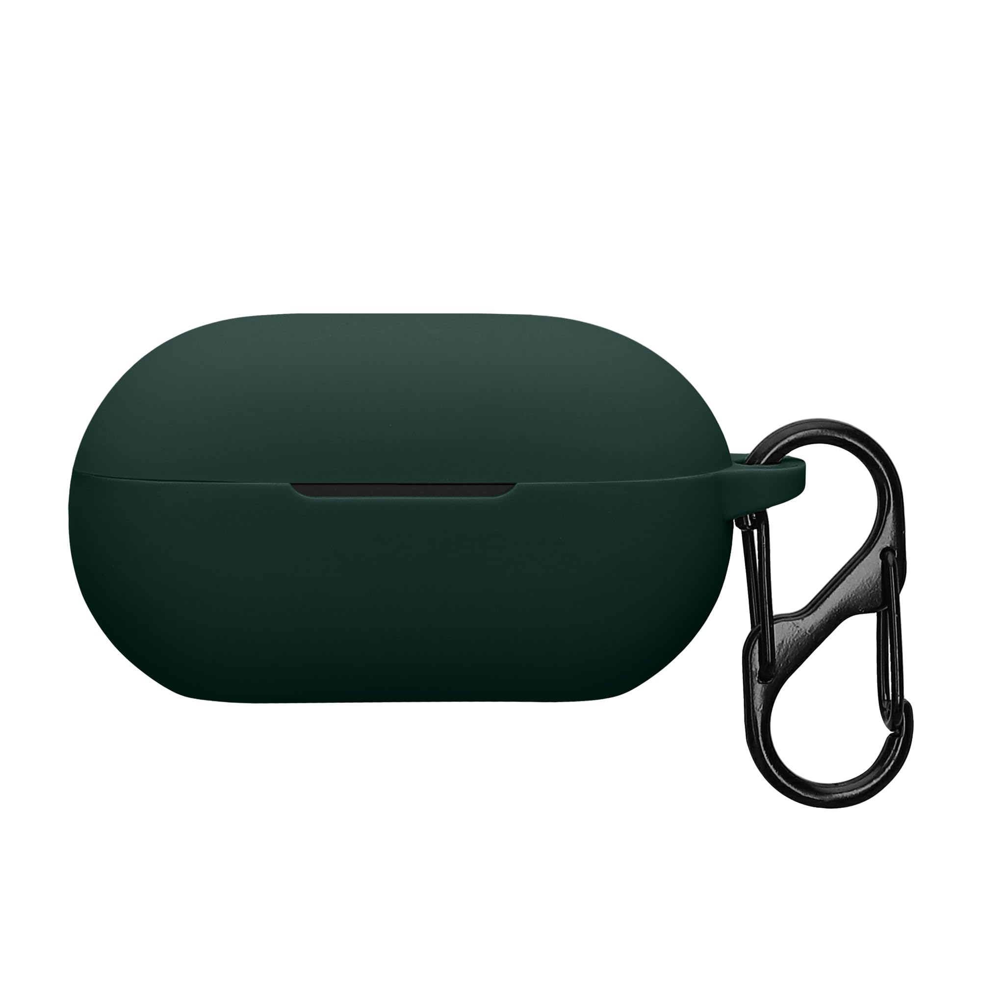 kwmobile Silicone Cover Compatible with Beats Solo Buds - Case Cover Stick-On Skin with Clip - Dark Green