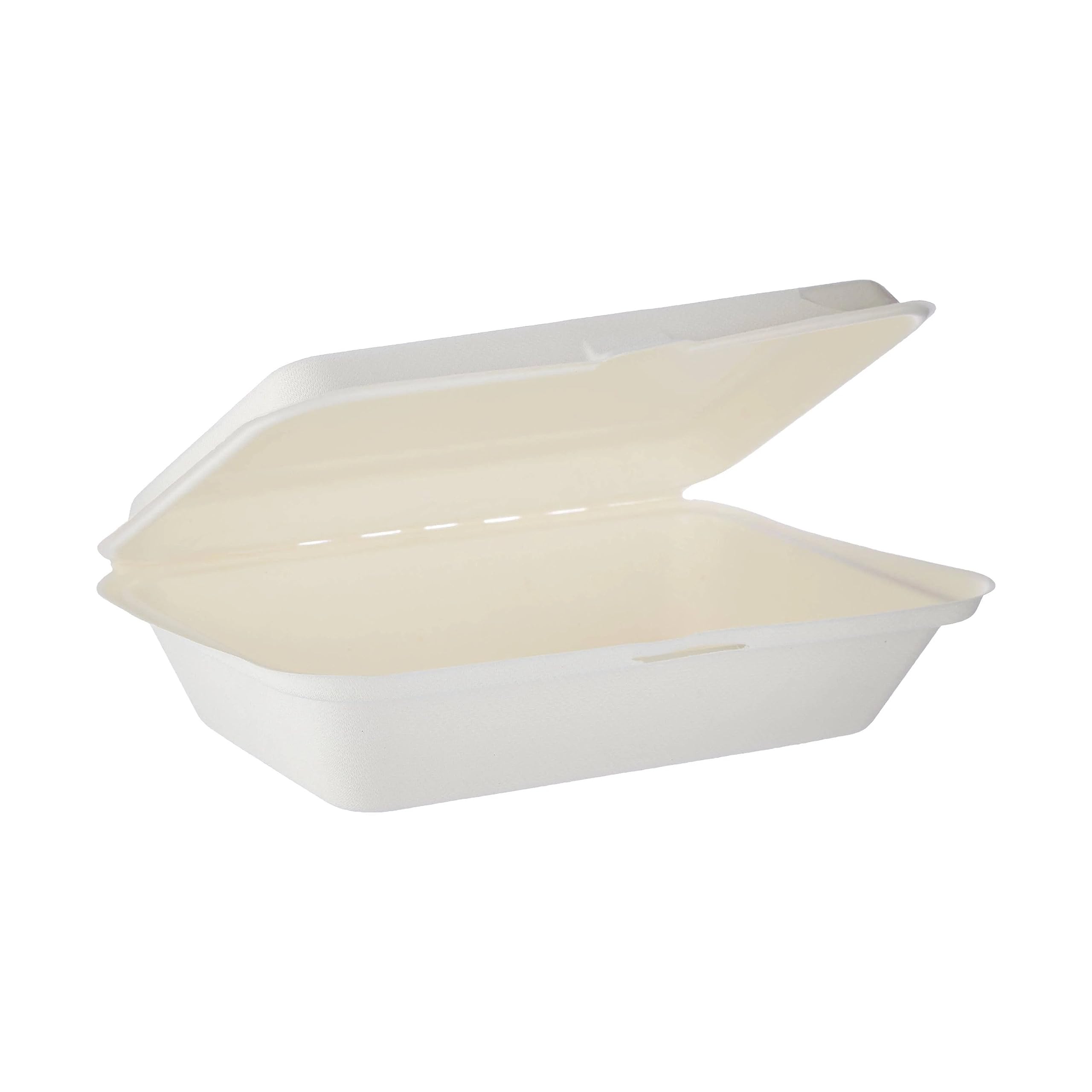 Bassage Clamshell Biodegradable Food Box (9" x 6")