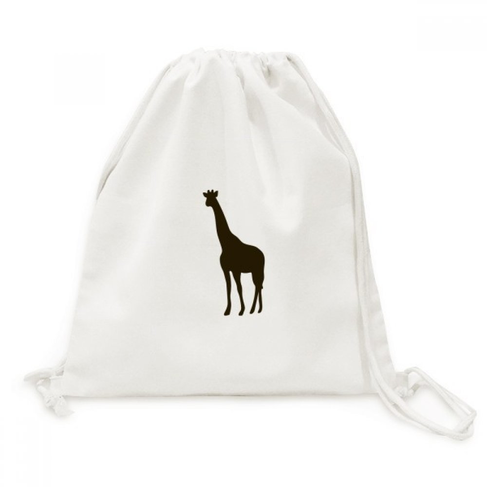 Drawstring backpack noir giraffe en toile souple pour sport et loisirs