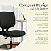 HON Volt Standing Desk Chair, Leather Office Chair with Foot Rest, Armless, Ergonomic Recline and Center Tilt, for Computers, Offices, Work, Black