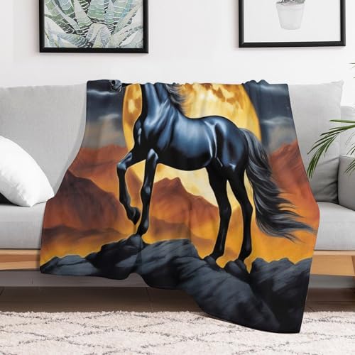 Couverture moelleuse avec motif de cheval pour des soirées canapé cocooning - 3