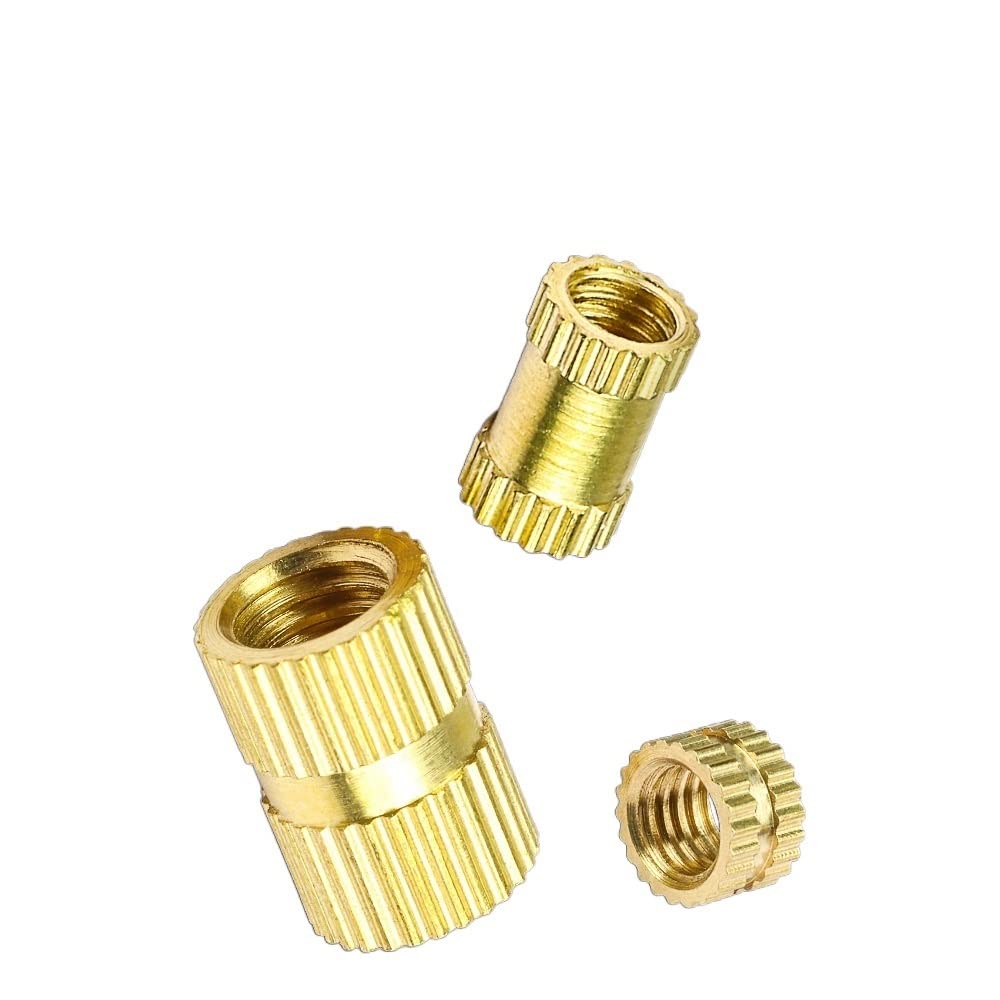 GatherTOOL 20/40/60/100pcs Brass Insert Nut M2 M2.5 M3 M4 M5 M6 Knurled Threaded Insert Nut for 3D Print (Size : M4x4x5 60pcs)