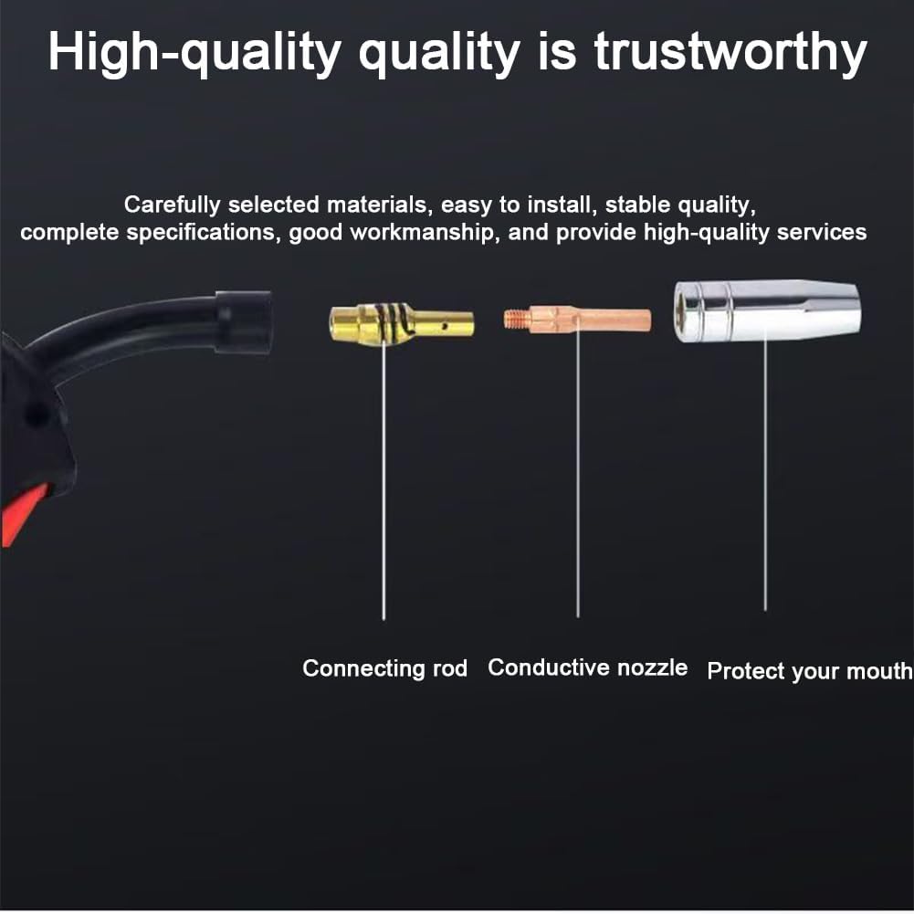20 PCS Conductive Nozzle Welding Gun Complete Nozzle Gas Conductive Nozzle Welding Nozzle Welding Machine Welding Accessories Conductive Copper Chromium Zirconium Copper Two-Control Welding