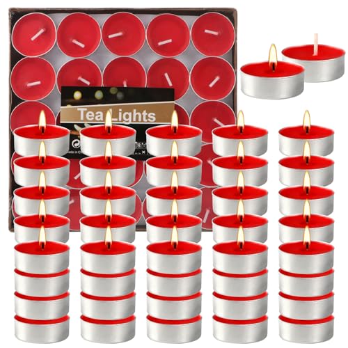 50Duft Rote Teelichter Roter Tee Lichter Set Runden Kerzen Teelichter...