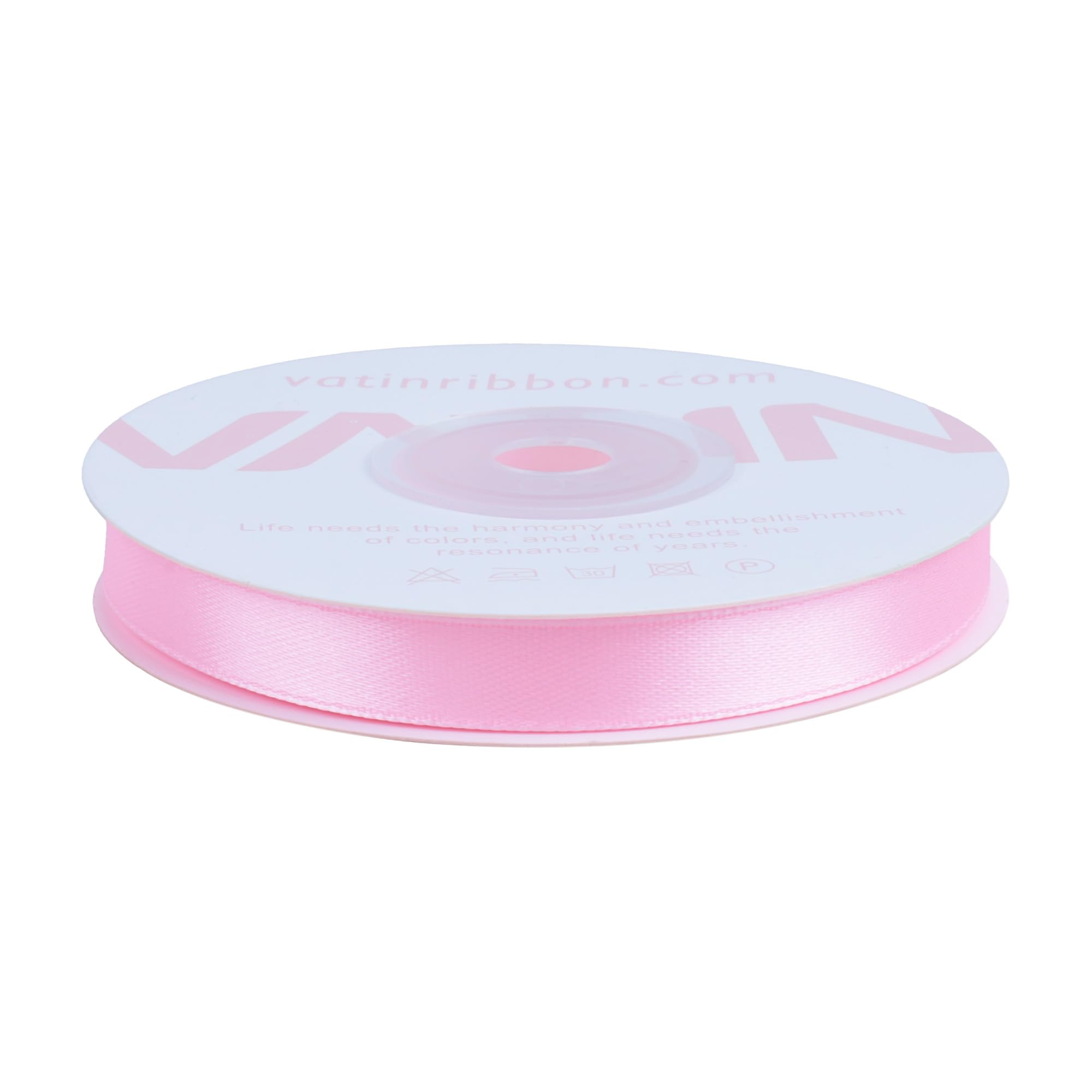 VATIN Pink Satin Ribbon Polyester 10mm X 23m(25 Yards) Craft Fabric Ribbon Perfect for Gift Wrapping,Hair Bow,Party Balloon Trimming - Image 3