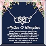 PRETOLE Mother and Daughter Gift Sterling Silver Pendant Necklace Mum Necklace Birthday Mother's Day Presents for Mum Mother and Daughter Necklaces