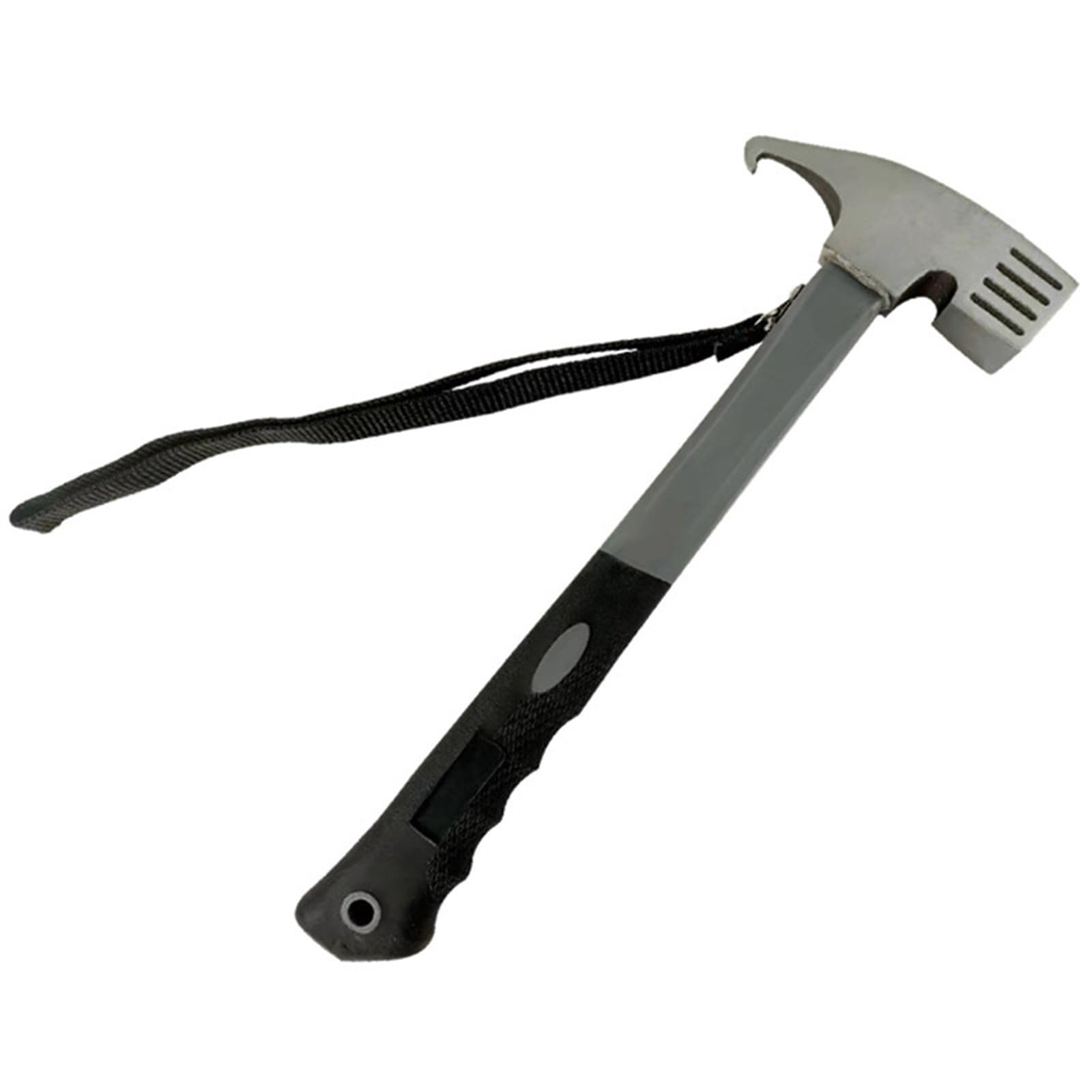 Yeqqzq Camping Hammer Tent Peg Puller, Heavy Duty with Tent Stake Remover, Carbon Steel Hook Angle Design Tent Pegs for Outdoor Camping Picnic (Grey)