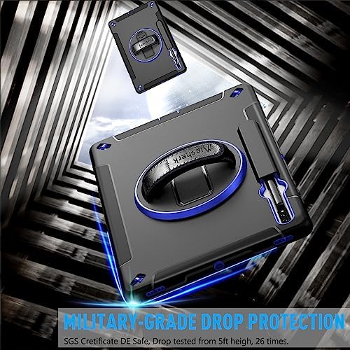 Case for Samsung Galaxy Tab A8 10.5: Miesherk Military Rugged Protective Shockproof Cover for Samsung Tab A8 2021/2022 SM-X200/SM-X205/SM-X207 -Pen Holder -Rotating Stand- Hand/Shoulder Strap- Blue