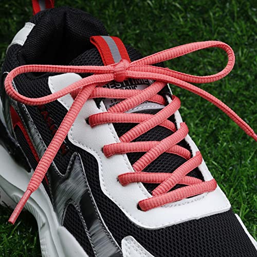 Image of 2 Pairs Oval Athletic Shoelaces 33 Colors 1 /4 inch Half Round Shoe Laces for Sneakers