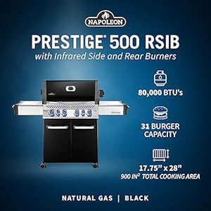 Napoleonp500rsibnk3prestigersibnaturalgasgrill500sqininfraredsideandrearburnerblack Urban Country Home Decor Napoleon p500rsibnk 3 prestige rsib natural gas grill 500 sq in infrared side and rear burner black urban country home decor
