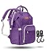 Zuzuro Diaper Bag - Baby Bag - Waterproof Backpack w/Large Capacity & Multiple Pockets for Organization. Ideal for Travel Nappy Bags - W/Insulated Bottle Pocket. 2 Stroller Hooks Incl. (Purple)