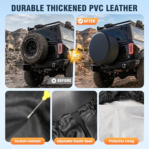 Image of Moonet PVC Leather Spare Tire Wheel Cover Universal fit for Diameter 24-26 inch