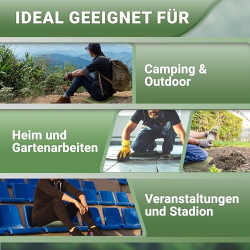 Alpenwert SITZKISSEN Outdoor Faltbar [2er Set] - Wasserdicht und Wetterfest, Ideal für Wandern, Picknick und Unterwegs, Leicht & Kompakt