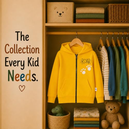 Image of The Mom Store Winter Jackets for Kids | Cute Sweatshirt and Cool Hoodies for Baby Boy and Baby Girls | with Zippers | Hoodie Cap