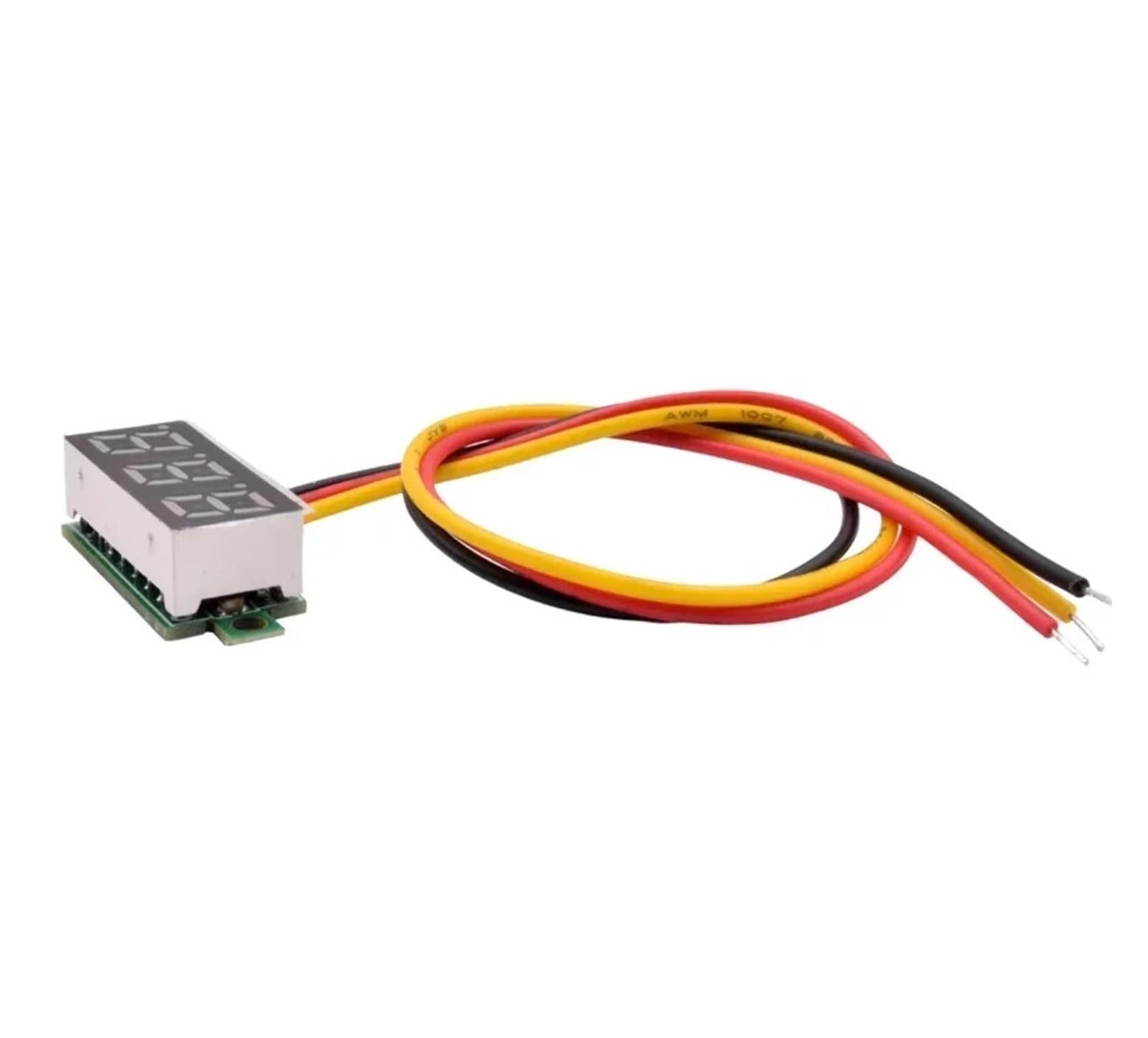 5 voltímetros digitales LED de 0,71 cm CC 0-100 V 2,3-30 V (5 luces LED rojas, CC 2,3-30 V, 2 cable)