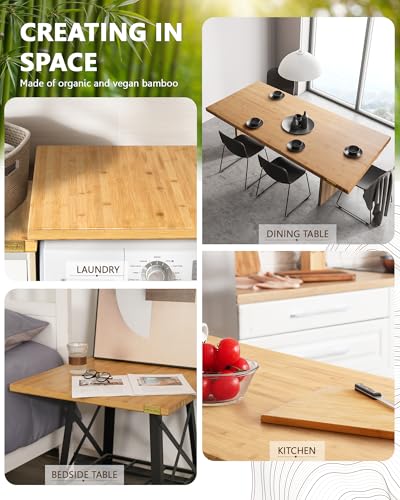 48"x25" Butcher Block Countertop, DIY Bamboo Countertop, 1.2'' Thick Waterproof Table Top, Used as Cutting Board, Office Desk Tops, Living and Dining Room Tables, Laundry Counters, Kitchen Countertop