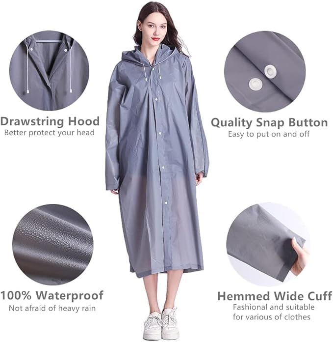 Image of Unisex Adults EVA Waterproof Rain Coat 1Pc