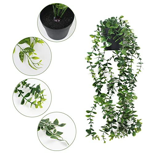 INSANYJ Artificial Plants Indoor Outdoor, 3 Packs Fake Plants, Artificial Hanging Plants Fake Ivy With Pots Home Decor for Wedding, Party, Home Garden Bathroom Wall Decoration - Image 4