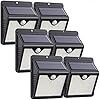 iPosible Zonnelampen voor buiten, 6 stuks, 150 leds, bewegingsmelder voor buiten, 2000 mAh, zonnelampen voor buiten, zonnelamp met bewegingsmelder, waterdichte wandlamp voor tuin