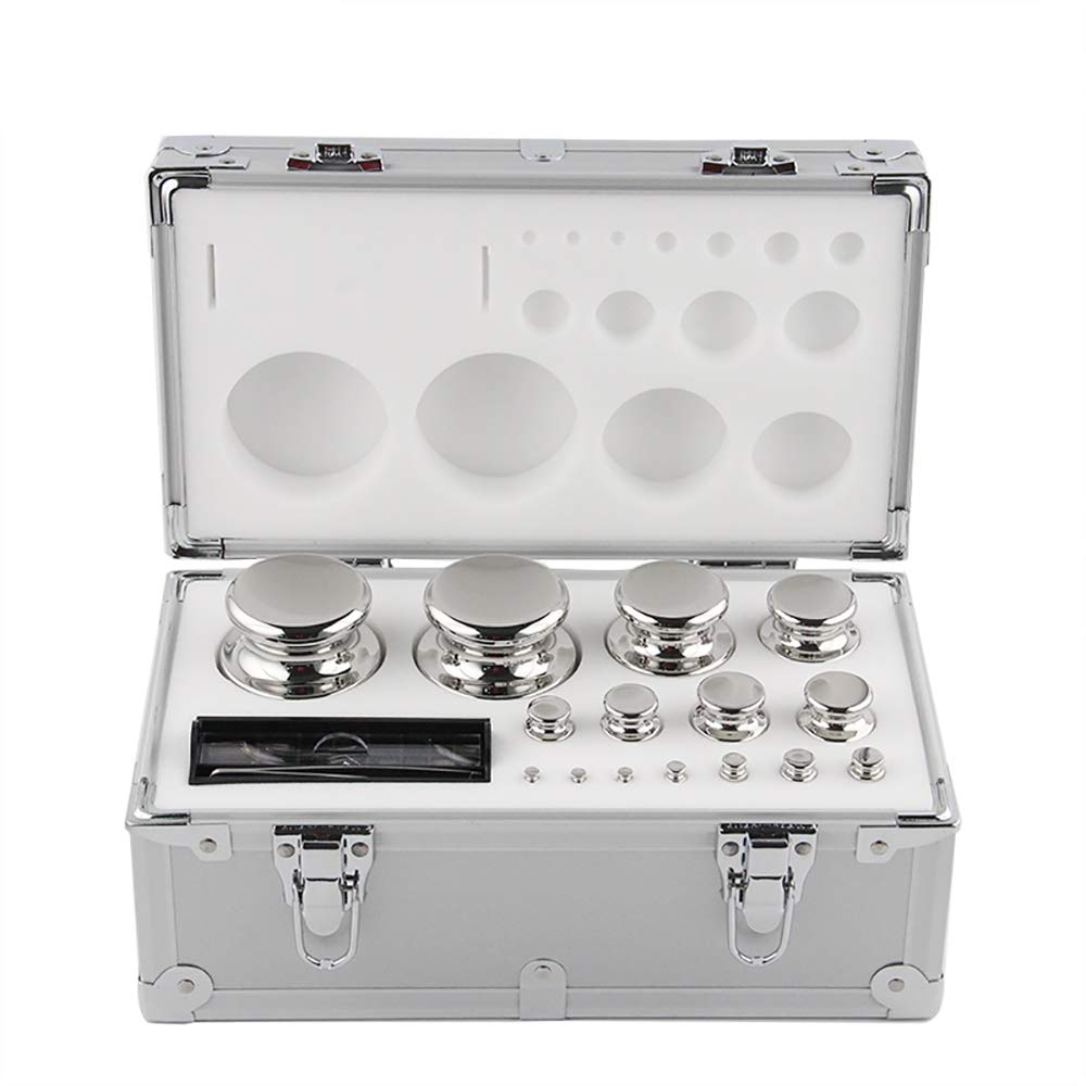 Huanyu Pesos de calibración de clase F1 1mg-2kg 27pcs acero inoxidable ECO caja de aluminio (1mg-2kg 27pcs)