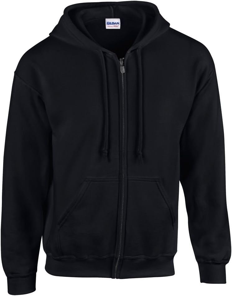 MAKZGildan Men's 18600 Heavy Blend Full Zip Hoodie Hooded Sweatshirt Black Small