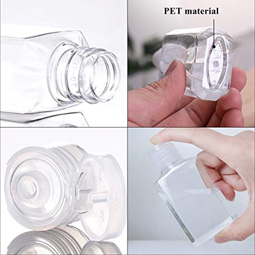 50 Pieces Empty Bottles with Flip Cap, 2 oz Portable Travel Bottle Refillable Cosmetic Bottle Clear Reusable Travel Bottles for Liquid, Lotions, Creams, Shampoo and Toiletries (60 ml)4