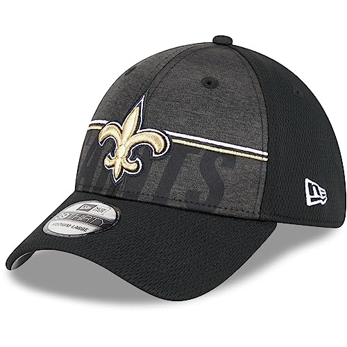 New Era Men's Black New Orleans Saints 2023 NFL Training Camp 39THIRTY Flex Fit Hat