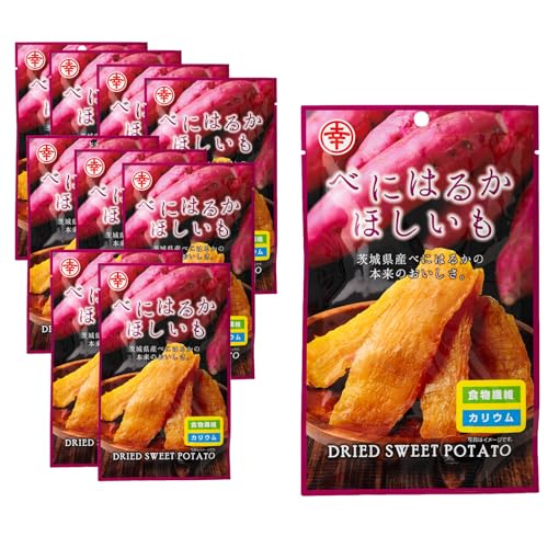 GOHAN JAPAN Dried Sweet Potato (Hoshiimo, Beniharuka) made in Ibaraki Japan 63g (2.2oz)/1 pack no sugar or additives healthy and natural snack for Adults &amp; Kids made by KOUTA SHOUTEN (10-packs)