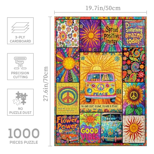 Puzzle Collage Psicodélico 1000 Piezas Adultos 14+ Anos miniatura 3