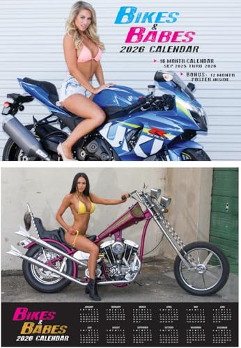 2026 BIKES & BABES Wall Calendar with Poster,16 Months Hots Girls Motorcycles Street Bike Dirt Bike Sportbike - Image 7