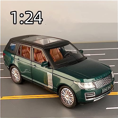 Image of DEUSON ECOM 1:24 Big Scale Model Refender Alloy Diecast Metal Car with Sound Light Pullback Toy Car for Kids Best Gifts Toys for Boys, Green