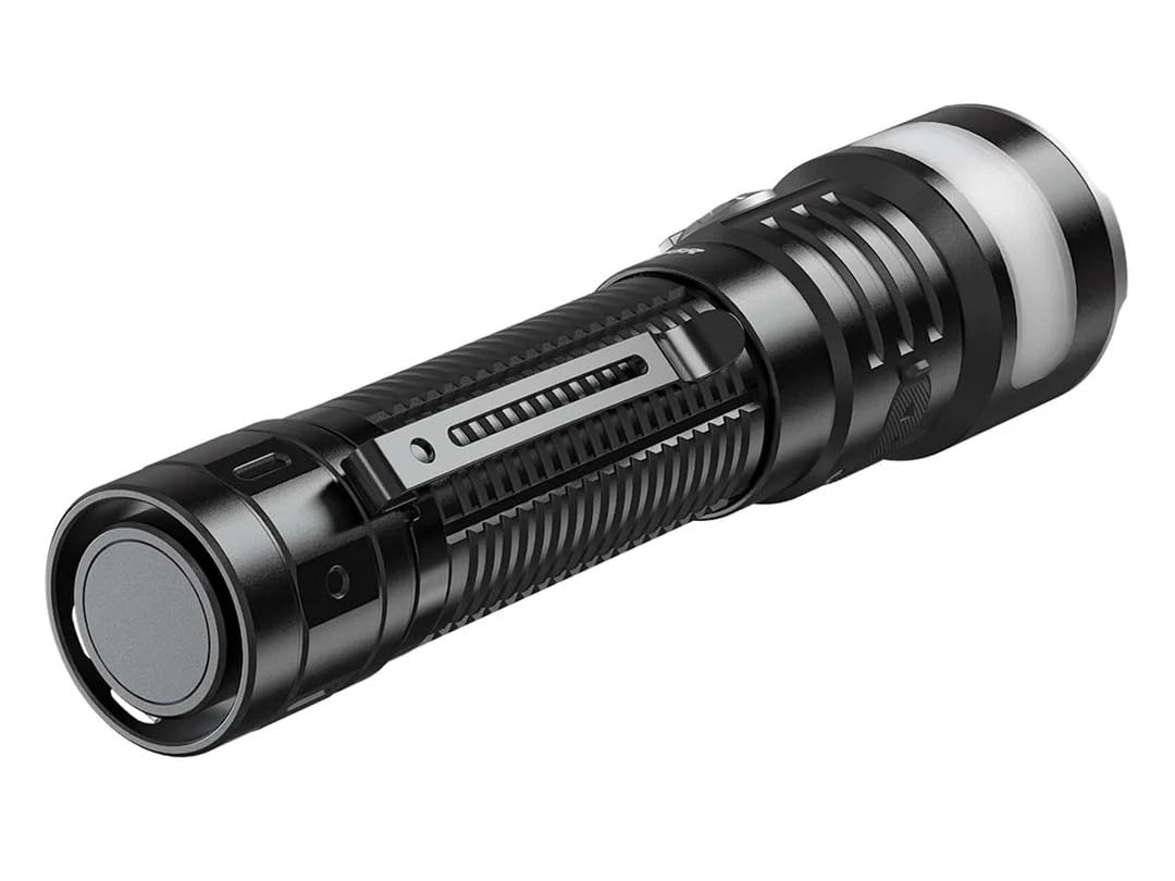 FENIX HM65R-T V2.0 lampa czołowa do biegania, 1600 lumenów, białe światło i ciepła biel, podwójne wiązki, lekki, długi czas pracy do biegania w terenie, ładowanie USB, z wtyczką ścienną (czarna)