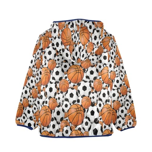 Sports Balls Pattern Repeated Background Toddler Fleece Jacket Girl Boys Hooded Fleece Jacket Coat2
