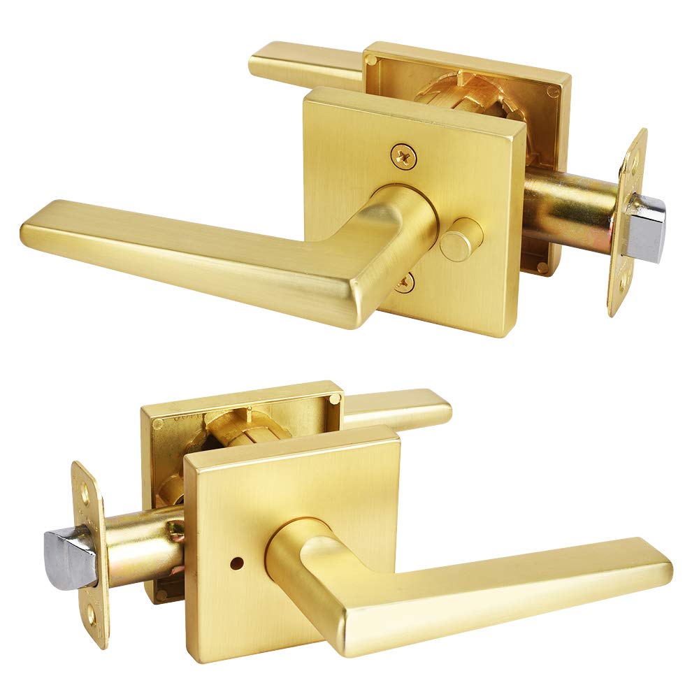 Privacy Lever Door Handle Low Profile Square Shaped Door Lever with