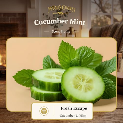 Image of McCall's Candles | Cucumber Mint | Scented Wax Melt | Cool Cucumber, Garden Mint & Crisp Freshness | 6-Piece Break-Apart Bar | 12-24 Hours Per Wedge | Poured in the USA | 5.5 oz