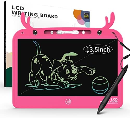 Home 89 Toys for 3 4 5 6 7 Year Old Girls Boys Gifts, B.ANGEL LCD Writing Tablet 13.5 inch Doodle Board, Colorful Electronic Drawing Board for Kids, Learning Educational Toys for 3-7 Year Old Girl & Boy, Birthday Gift for Toddlers
