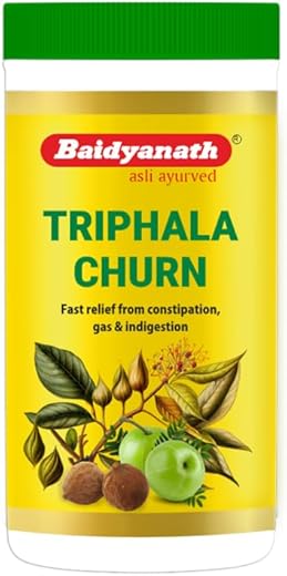 Baidyanath Triphala Churna | Helps Relieve Constipation | Quick Acidity & Gas Relief | Enriched with Amla – 500gms (Pack of 2)
